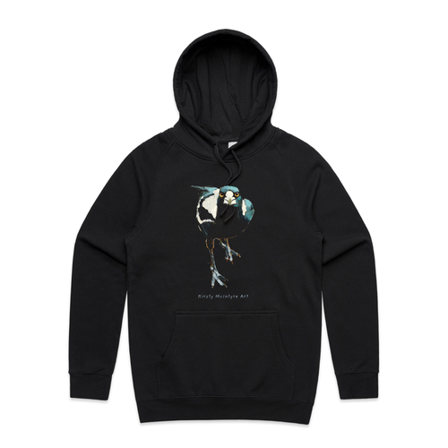Magnificent Magpie Hoodie by Lonely Kids Club. All clothing from our T-shirts to our shorts and hoodies are ethically made, and printed packed and shipped from Sydney.