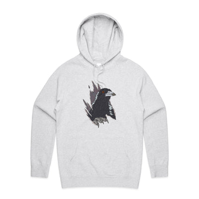 Magpie Attack Hoodie by Lonely Kids Club. All clothing from our T-shirts to our shorts and hoodies are ethically made, and printed packed and shipped from Sydney.