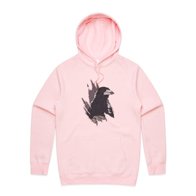 Magpie Attack Hoodie by Lonely Kids Club. All clothing from our T-shirts to our shorts and hoodies are ethically made, and printed packed and shipped from Sydney.