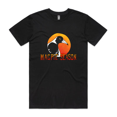 Magpie Season Tee by Lonely Kids Club. All clothing from our T-shirts to our shorts and hoodies are ethically made, and printed packed and shipped from Sydney.