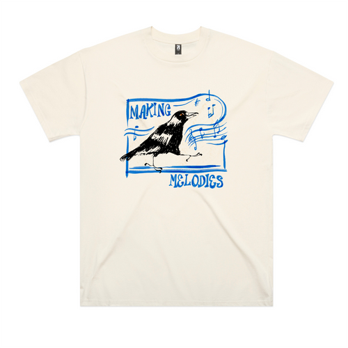 Making Melodies Oversized Tee by Lonely Kids Club. All clothing from our T-shirts to our shorts and hoodies are ethically made, and printed packed and shipped from Sydney.
