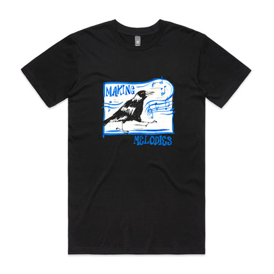 Making Melodies Tee by Lonely Kids Club. All clothing from our T-shirts to our shorts and hoodies are ethically made, and printed packed and shipped from Sydney.