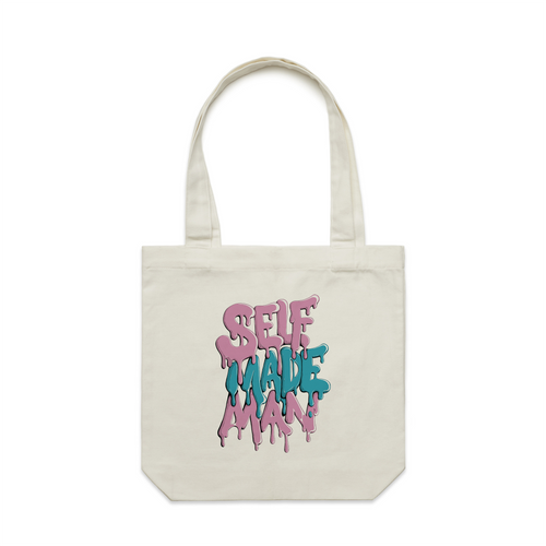 Self Made Man Tote by Lonely Kids Club. All clothing from our T-shirts to our shorts and hoodies are ethically made, and printed packed and shipped from Sydney.