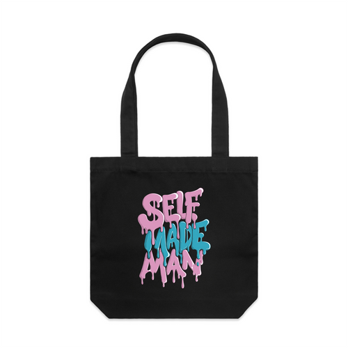 Self Made Man Tote by Lonely Kids Club. All clothing from our T-shirts to our shorts and hoodies are ethically made, and printed packed and shipped from Sydney.