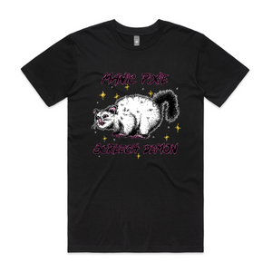 Manic Pixie Screech Demon Tee by Lonely Kids Club. All clothing from our T-shirts to our shorts and hoodies are ethically made, and printed packed and shipped from Sydney.