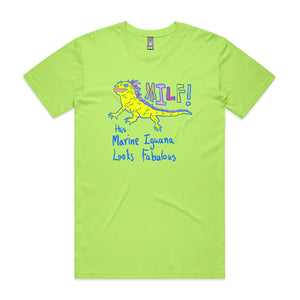 Marine Iguana Looks Fabulous Tee by Lonely Kids Club. All clothing from our T-shirts to our shorts and hoodies are ethically made, and printed packed and shipped from Sydney.