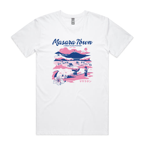 Masara Town Tee by Lonely Kids Club. All clothing from our T-shirts to our shorts and hoodies are ethically made, and printed packed and shipped from Sydney.