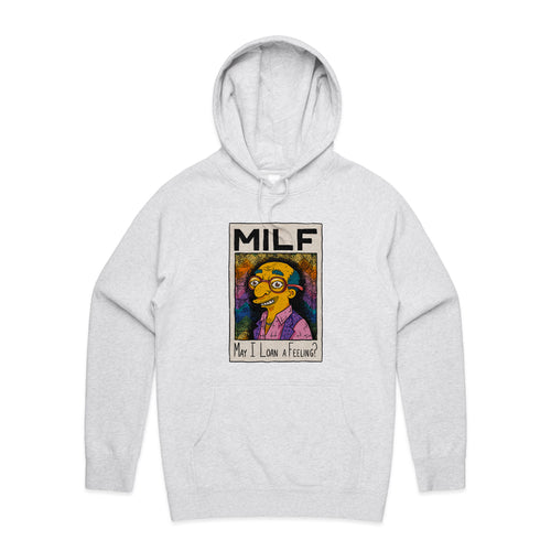 May I Loan A Feeling? Hoodie by Lonely Kids Club. All clothing from our T-shirts to our shorts and hoodies are ethically made, and printed packed and shipped from Sydney.