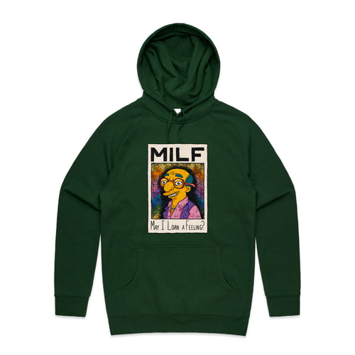 May I Loan A Feeling? Hoodie by Lonely Kids Club. All clothing from our T-shirts to our shorts and hoodies are ethically made, and printed packed and shipped from Sydney.