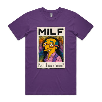 May I Loan A Feeling? Tee by Lonely Kids Club. All clothing from our T-shirts to our shorts and hoodies are ethically made, and printed packed and shipped from Sydney.