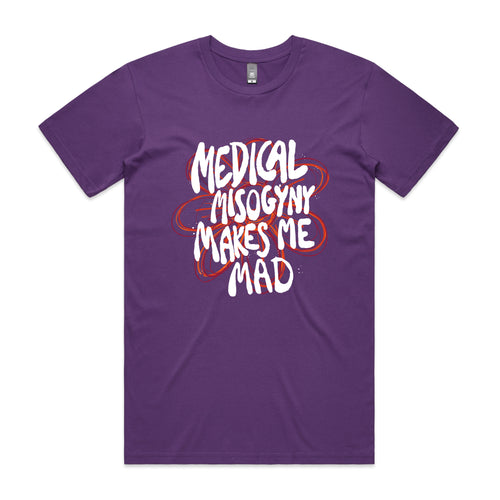 Medical Misogyny Tee by Lonely Kids Club. All clothing from our T-shirts to our shorts and hoodies are ethically made, and printed packed and shipped from Sydney.
