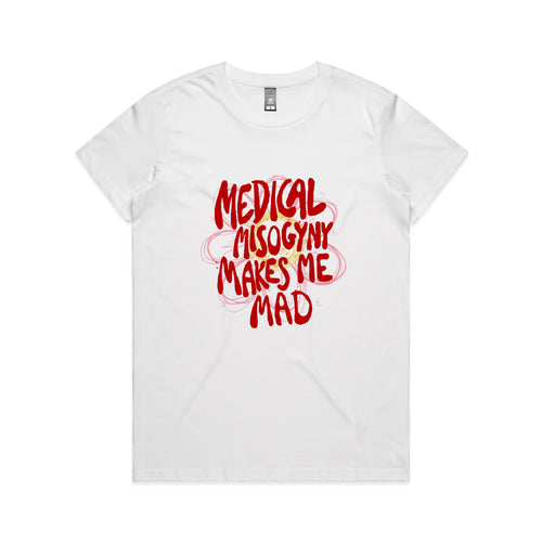 Medical Misogyny Tee by Lonely Kids Club. All clothing from our T-shirts to our shorts and hoodies are ethically made, and printed packed and shipped from Sydney.