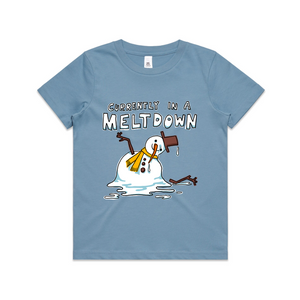 Meltdown Kids Tee by Lonely Kids Club. All clothing from our T-shirts to our shorts and hoodies are ethically made, and printed packed and shipped from Sydney.