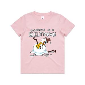 Meltdown Kids Tee by Lonely Kids Club. All clothing from our T-shirts to our shorts and hoodies are ethically made, and printed packed and shipped from Sydney.