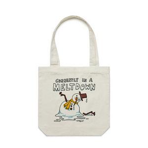 Meltdown Tote by Lonely Kids Club. All clothing from our T-shirts to our shorts and hoodies are ethically made, and printed packed and shipped from Sydney.