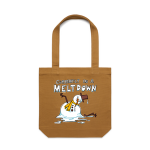 Meltdown Tote by Lonely Kids Club. All clothing from our T-shirts to our shorts and hoodies are ethically made, and printed packed and shipped from Sydney.