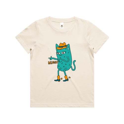 Meowdy Kids Tee by Lonely Kids Club. All clothing from our T-shirts to our shorts and hoodies are ethically made, and printed packed and shipped from Sydney.