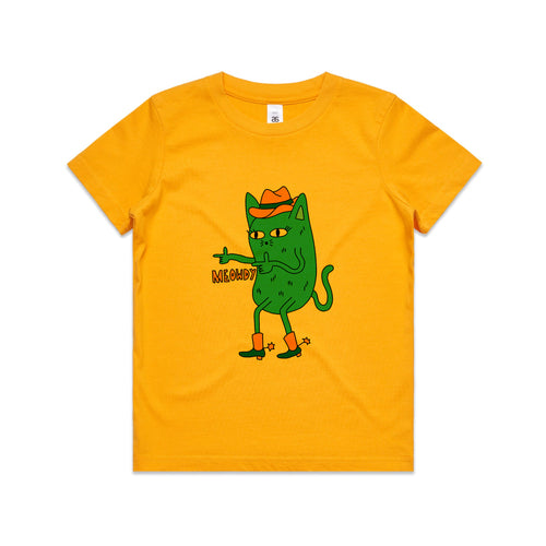 Meowdy Kids Tee by Lonely Kids Club. All clothing from our T-shirts to our shorts and hoodies are ethically made, and printed packed and shipped from Sydney.