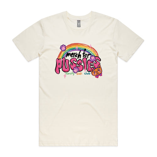 Merch For Pussies Tee by Lonely Kids Club. All clothing from our T-shirts to our shorts and hoodies are ethically made, and printed packed and shipped from Sydney.
