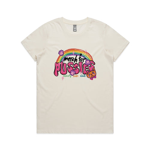 Merch For Pussies Tee by Lonely Kids Club. All clothing from our T-shirts to our shorts and hoodies are ethically made, and printed packed and shipped from Sydney.