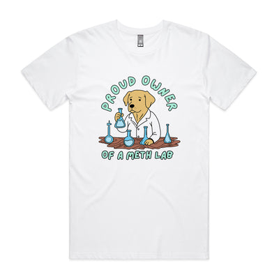 Meth Lab Tee by Lonely Kids Club. All clothing from our T-shirts to our shorts and hoodies are ethically made, and printed packed and shipped from Sydney.