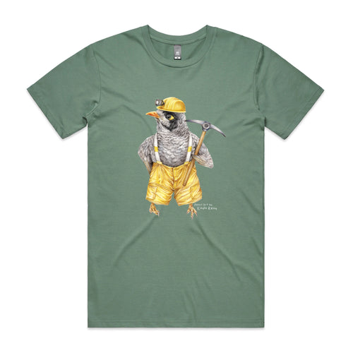 Mike The Noisy Miner Tee by Lonely Kids Club. All clothing from our T-shirts to our shorts and hoodies are ethically made, and printed packed and shipped from Sydney.