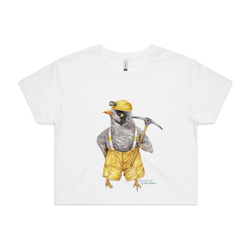 Mike The Noisy Miner Tee by Lonely Kids Club. All clothing from our T-shirts to our shorts and hoodies are ethically made, and printed packed and shipped from Sydney.
