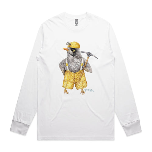 Mike The Noisy Miner Tee by Lonely Kids Club. All clothing from our T-shirts to our shorts and hoodies are ethically made, and printed packed and shipped from Sydney.