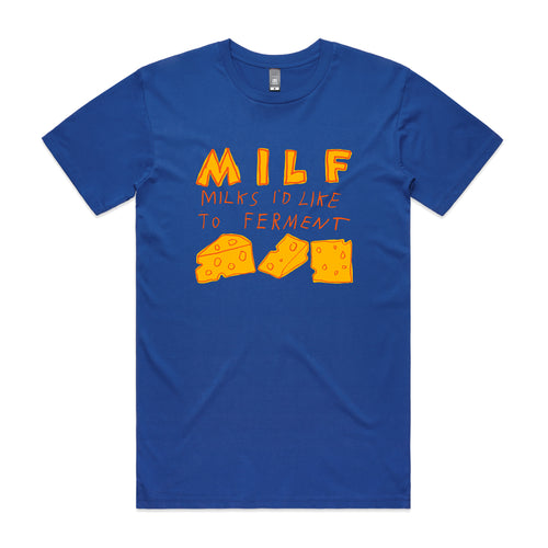 Milks I'd Like To Ferment Tee by Lonely Kids Club. All clothing from our T-shirts to our shorts and hoodies are ethically made, and printed packed and shipped from Sydney.