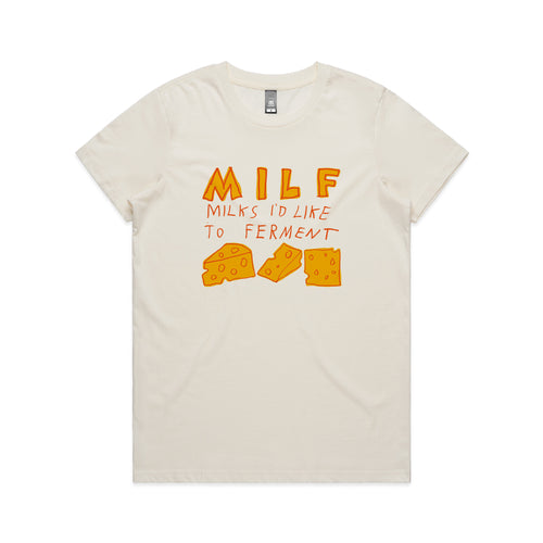 Milks I'd Like To Ferment Tee by Lonely Kids Club. All clothing from our T-shirts to our shorts and hoodies are ethically made, and printed packed and shipped from Sydney.
