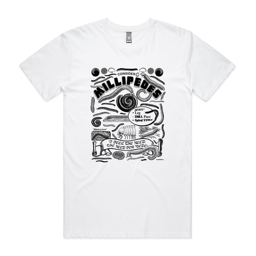 Millipedes Tee by Lonely Kids Club. All clothing from our T-shirts to our shorts and hoodies are ethically made, and printed packed and shipped from Sydney.