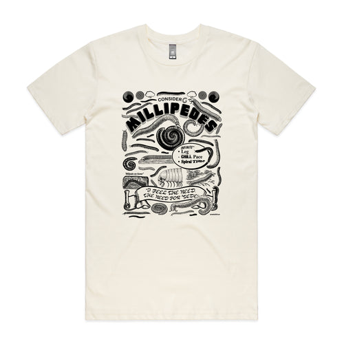 Millipedes Tee by Lonely Kids Club. All clothing from our T-shirts to our shorts and hoodies are ethically made, and printed packed and shipped from Sydney.