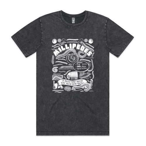 Millipedes Tee by Lonely Kids Club. All clothing from our T-shirts to our shorts and hoodies are ethically made, and printed packed and shipped from Sydney.
