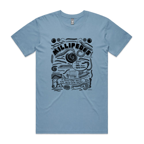 Millipedes Tee by Lonely Kids Club. All clothing from our T-shirts to our shorts and hoodies are ethically made, and printed packed and shipped from Sydney.