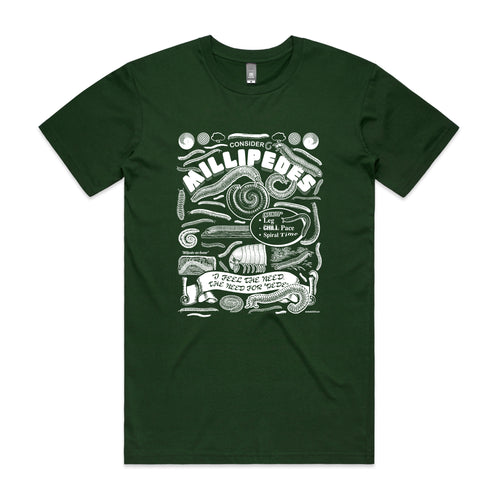 Millipedes Tee by Lonely Kids Club. All clothing from our T-shirts to our shorts and hoodies are ethically made, and printed packed and shipped from Sydney.