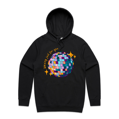 Mirrorball Hoodie by Lonely Kids Club. All clothing from our T-shirts to our shorts and hoodies are ethically made, and printed packed and shipped from Sydney.
