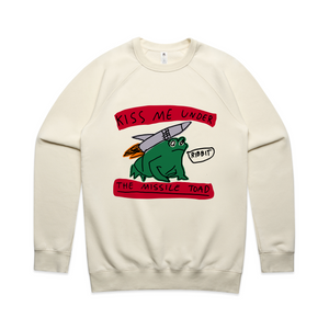 Missile Toad Jumper by Lonely Kids Club. All clothing from our T-shirts to our shorts and hoodies are ethically made, and printed packed and shipped from Sydney.
