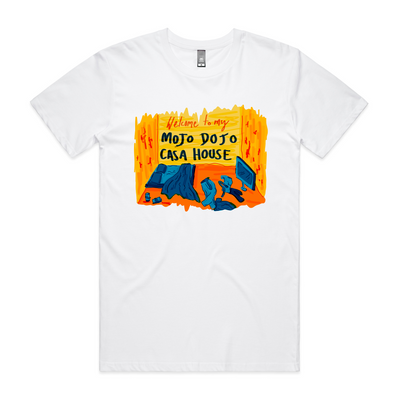 Mojo Dojo Casa House Tee by Lonely Kids Club. All clothing from our T-shirts to our shorts and hoodies are ethically made, and printed packed and shipped from Sydney.