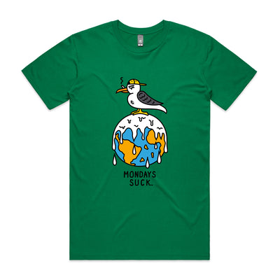 Mondays Suck Tee by Lonely Kids Club. All clothing from our T-shirts to our shorts and hoodies are ethically made, and printed packed and shipped from Sydney.