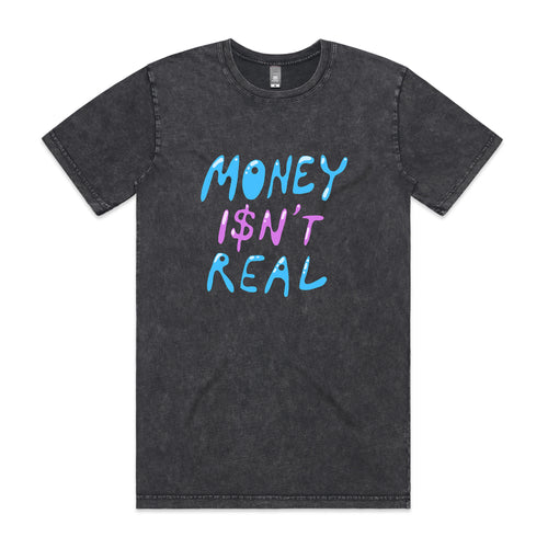 Money Isn't Real Tee by Lonely Kids Club. All clothing from our T-shirts to our shorts and hoodies are ethically made, and printed packed and shipped from Sydney.
