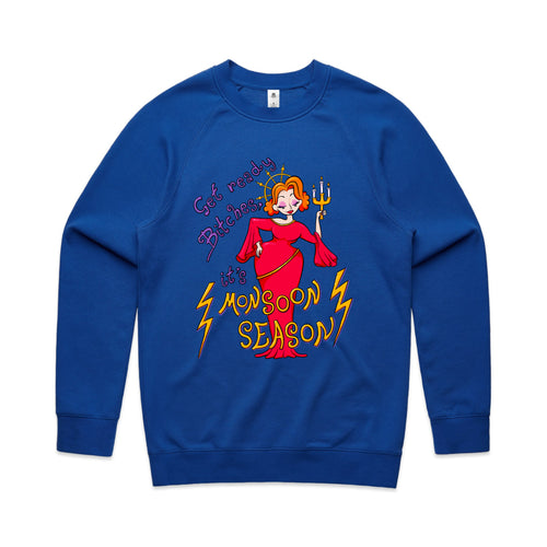 Monsoon Season Jumper by Lonely Kids Club. All clothing from our T-shirts to our shorts and hoodies are ethically made, and printed packed and shipped from Sydney.