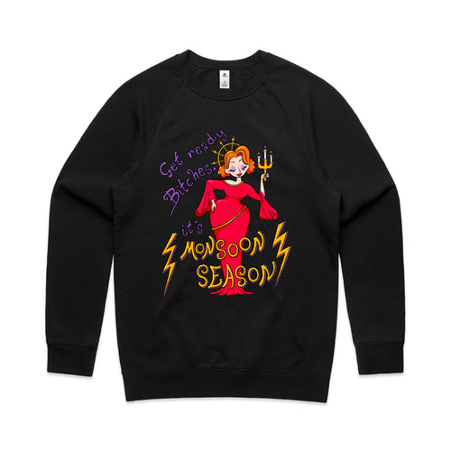Monsoon Season Jumper by Lonely Kids Club. All clothing from our T-shirts to our shorts and hoodies are ethically made, and printed packed and shipped from Sydney.