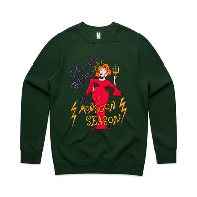 Monsoon Season Jumper by Lonely Kids Club. All clothing from our T-shirts to our shorts and hoodies are ethically made, and printed packed and shipped from Sydney.