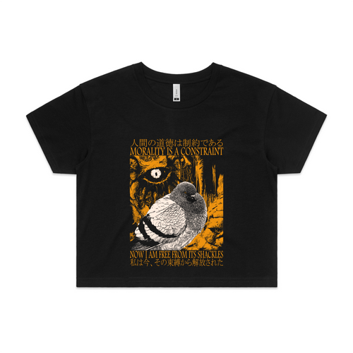 Morality Is A Constraint Tee by Lonely Kids Club. All clothing from our T-shirts to our shorts and hoodies are ethically made, and printed packed and shipped from Sydney.