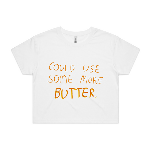 More Butter Tee by Lonely Kids Club. All clothing from our T-shirts to our shorts and hoodies are ethically made, and printed packed and shipped from Sydney.