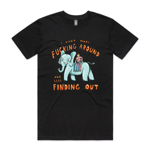 More Fucking Around Tee by Lonely Kids Club. All clothing from our T-shirts to our shorts and hoodies are ethically made, and printed packed and shipped from Sydney.