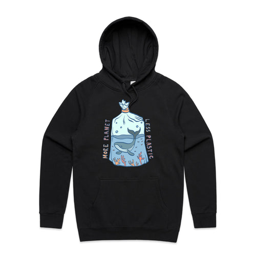 More Planet, Less Plastic Hoodie by Lonely Kids Club. All clothing from our T-shirts to our shorts and hoodies are ethically made, and printed packed and shipped from Sydney.