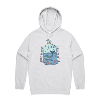 More Planet, Less Plastic Hoodie by Lonely Kids Club. All clothing from our T-shirts to our shorts and hoodies are ethically made, and printed packed and shipped from Sydney.