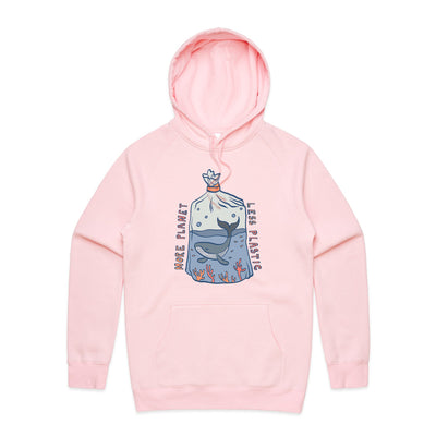 More Planet, Less Plastic Hoodie by Lonely Kids Club. All clothing from our T-shirts to our shorts and hoodies are ethically made, and printed packed and shipped from Sydney.