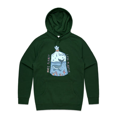 More Planet, Less Plastic Hoodie by Lonely Kids Club. All clothing from our T-shirts to our shorts and hoodies are ethically made, and printed packed and shipped from Sydney.